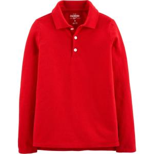 OSHKOSH B’GOSH Girls’ Long-Sleeve Uniform Polo(Deep Ruby Red)