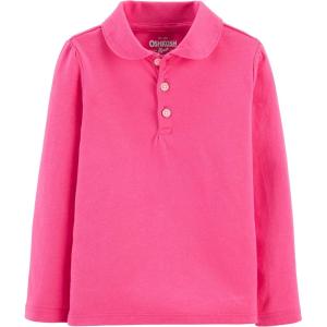 OSHKOSH B’GOSH Girls’ Long-Sleeve Uniform Polo(Dyanna Pink)