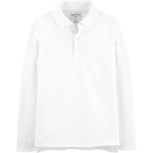 OSHKOSH B’GOSH Girls’ Long-Sleeve Uniform Polo(White 1)