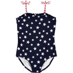 OSHKOSH B’GOSH Girls’ One-Piece Swimsuit(American Flag)