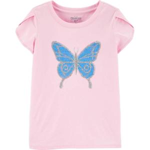 OSHKOSH B’GOSH Girls Sequin Tee(Flower Pot Pink)