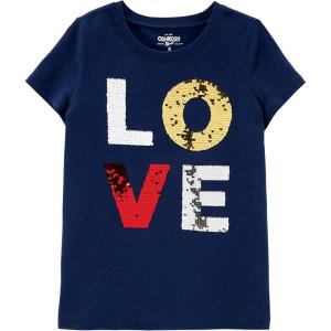 OSHKOSH B’GOSH Girls Sequin Tee(Love Sequin)