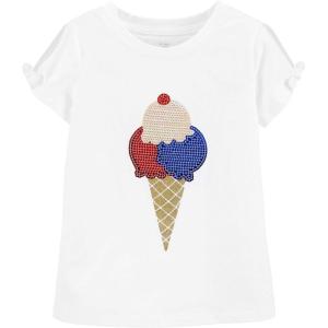 OSHKOSH B’GOSH Girls Sequin Tee(White 1)