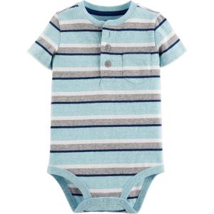 OSHKOSH B’GOSH baby-boys Bodysuit(Tourist Blue Stripe)