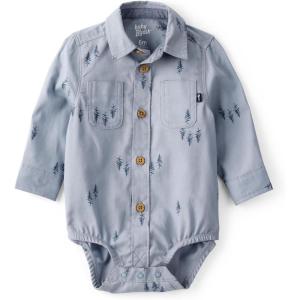 OSHKOSH B’GOSH baby-boys Buttonfront Bodysuit(Blue Trees)