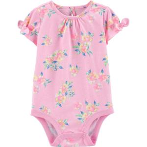 OSHKOSH B’GOSH baby-girls Short-sleeve Bodysuit(Pink Floral)
