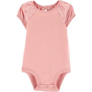 OSHKOSH B’GOSH baby-girls Short-sleeve Bodysuit(Pink Plum)