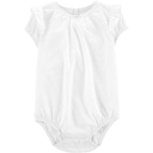 OSHKOSH B’GOSH baby-girls Short-sleeve Bodysuit(White)