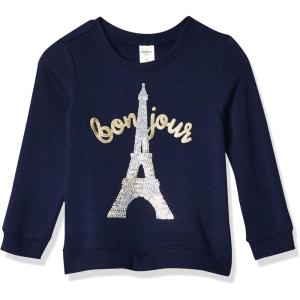 OSHKOSH B’GOSH girls Flip Sequin Pullover(Bonjour Glitter)