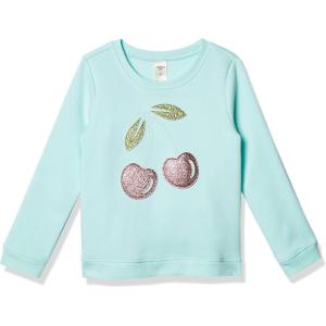 OSHKOSH B’GOSH girls Flip Sequin Pullover(Cherrry Glitter)