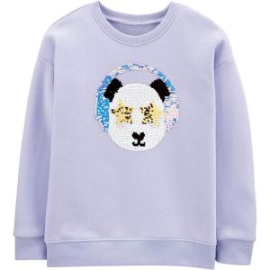 OSHKOSH B’GOSH girls Flip Sequin Pullover(Lavender Friend)