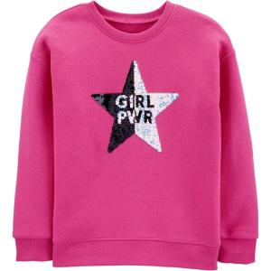 OSHKOSH B’GOSH girls Flip Sequin Pullover(Sixteen Candles Pink)