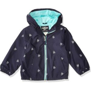 Osh Kosh Boys’ Little Jersey-Lined Lightweight Jacket(Navy Glow in the Dark Shark)