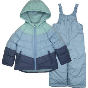 Osh Kosh Girls’ Ski Jacket and Snowbib Snowsuit Outfit Set(Blue Fade)