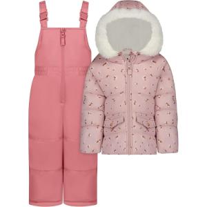 Osh Kosh Girls’ Ski Jacket and Snowbib Snowsuit Outfit Set(Leopard)