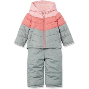 Osh Kosh Girls’ Ski Jacket and Snowbib Snowsuit Outfit Set(Sage Green Rose Pink)