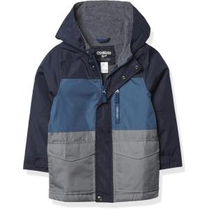 Osh Kosh boys Midweight Fleece Lined Windbreaker JacketTransitional Jacket(Deep Navy Blue Grey)