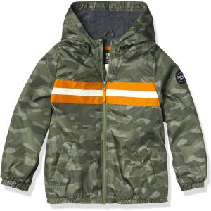 Osh Kosh boys Midweight Fleece Lined Windbreaker JacketTransitional Jacket(Green Camo Stripe)