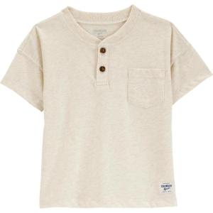 OshKosh B’Gosh Boys’ Toddler Short Sleeve Henley(Oatmeal)