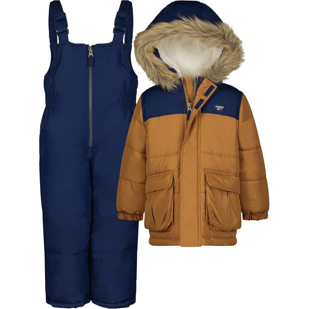 imageOshKosh BGosh boys Ski Jacket and Snowbib Snowsuit SetTan
