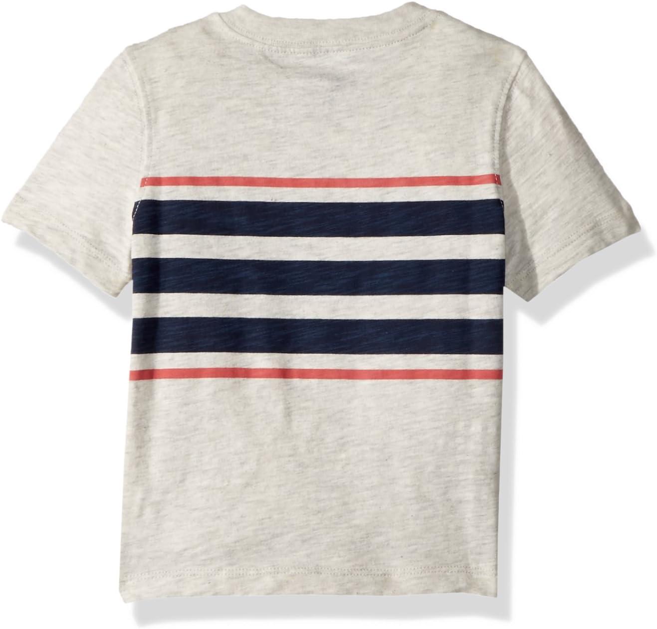 imageOSHKOSH BGOSH Boys Short Sleeve HenleyGrey Stripe