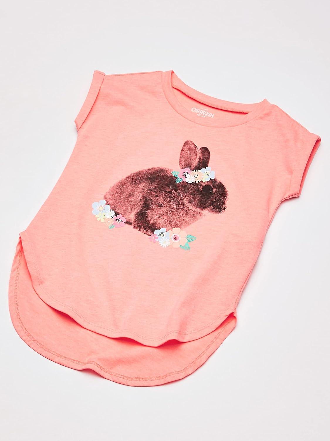 imageOSHKOSH BGOSH Girls ShortSleeve Knit TunicOrange Bunny