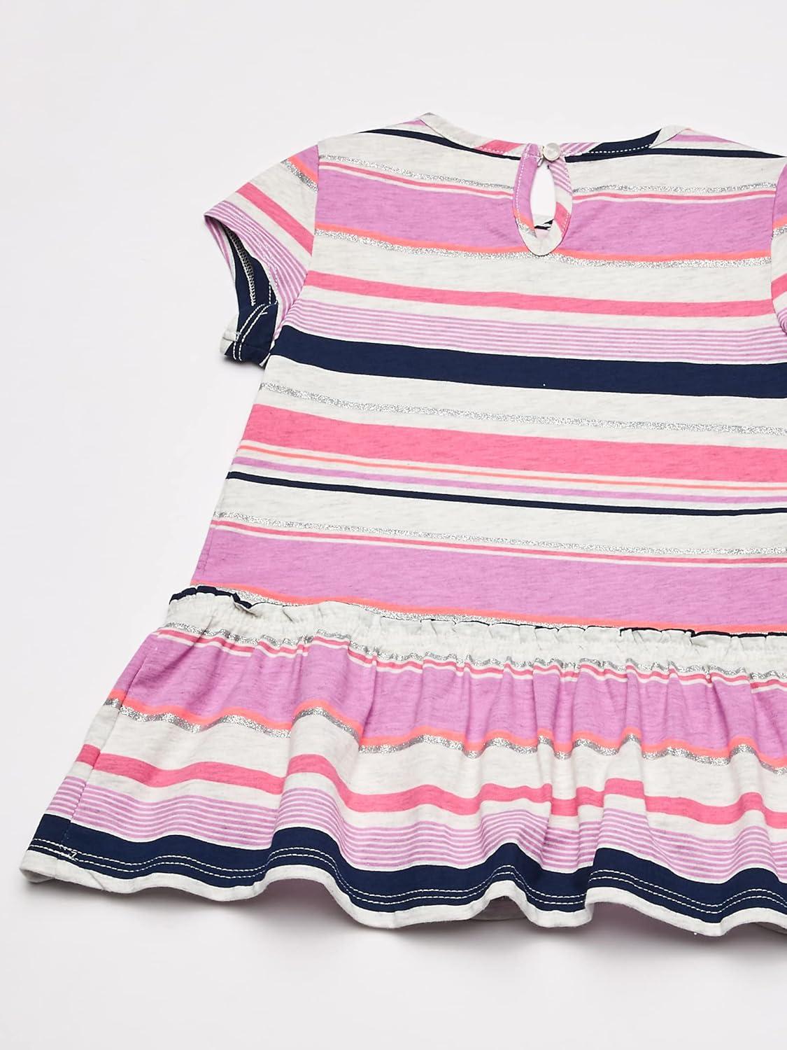 imageOSHKOSH BGOSH Girls ShortSleeve Knit TunicPurpleMultistripe