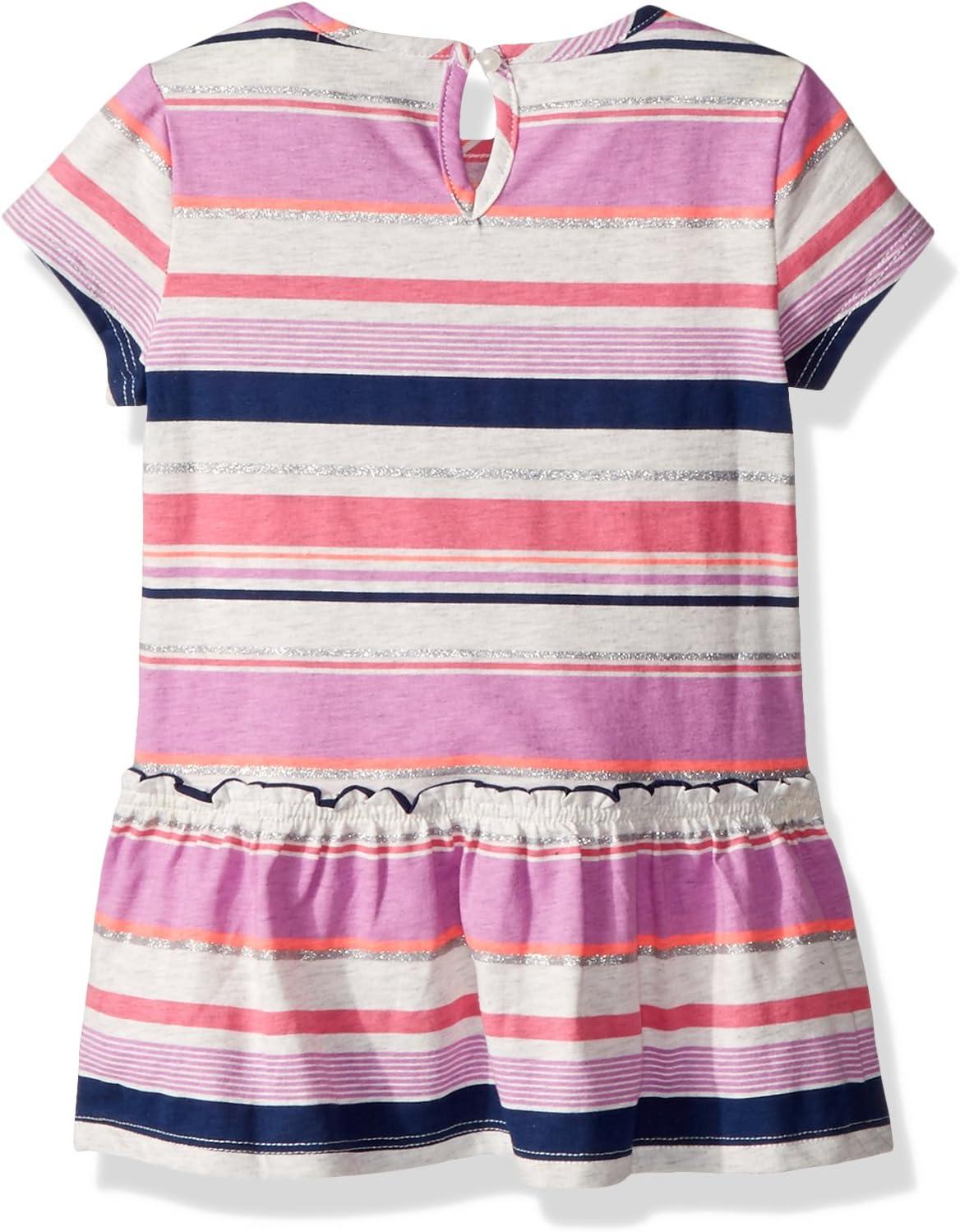 imageOSHKOSH BGOSH Girls ShortSleeve Knit TunicPurpleMultistripe