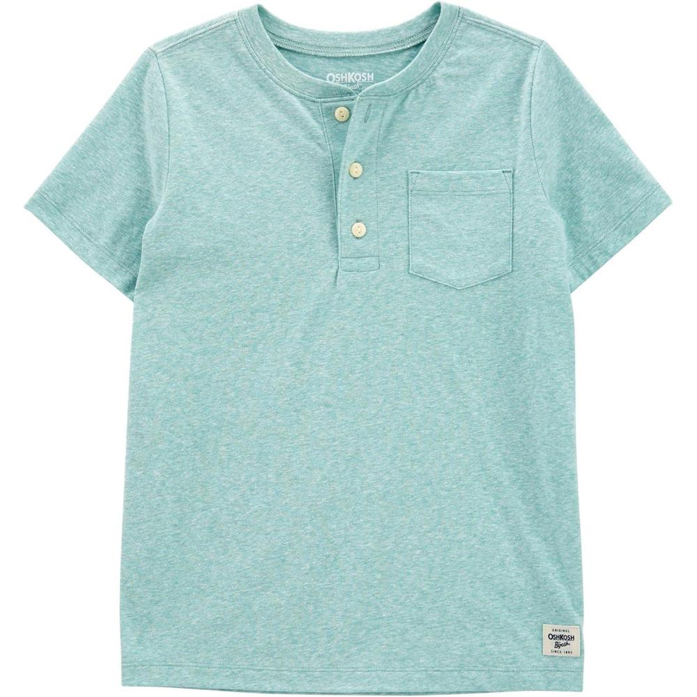 imageOSHKOSH BGOSH Boys Short Sleeve HenleyAqua Water