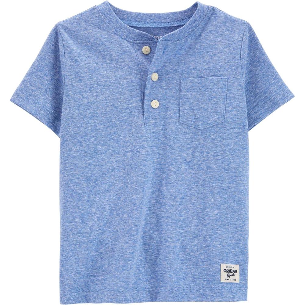 imageOSHKOSH BGOSH Boys Short Sleeve HenleyEclipse Blue