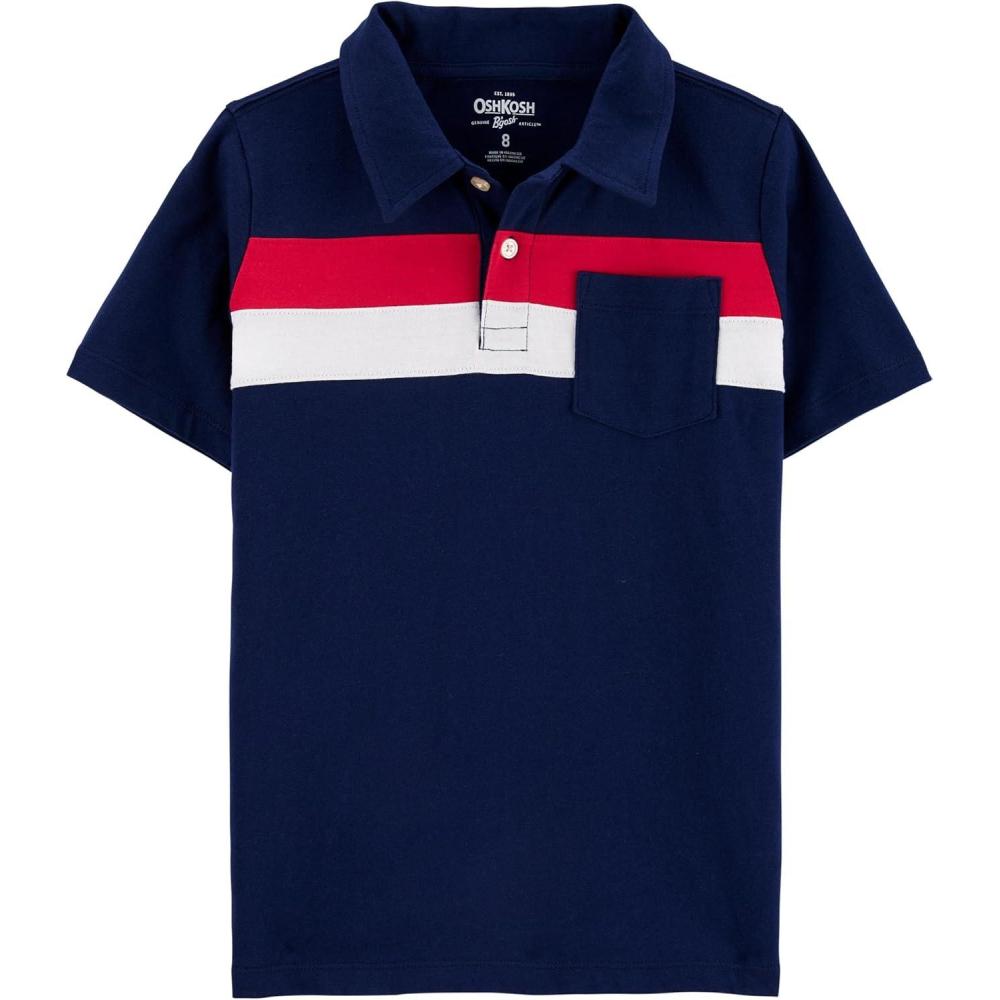 imageOSHKOSH BGOSH Boys Short Sleeve PoloIndigo Blue