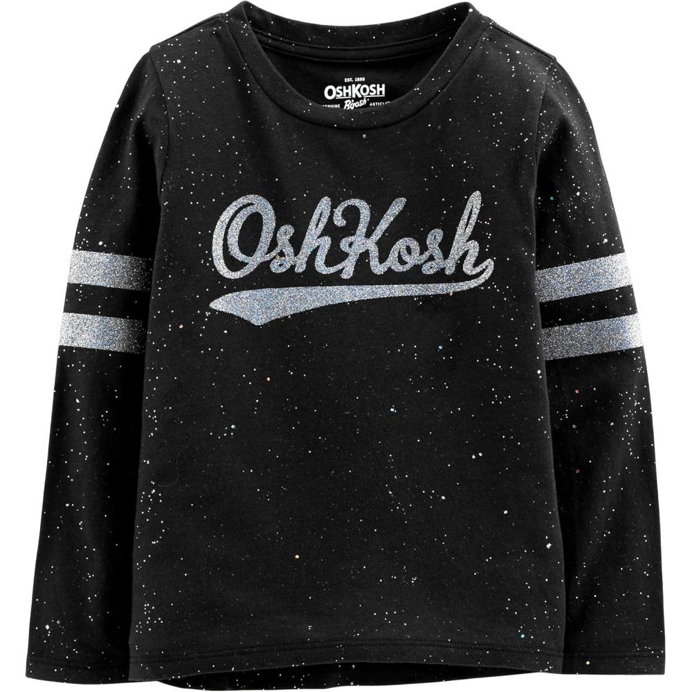 imageOSHKOSH BGOSH Girls Varsity Logo TeeBlack Glitter