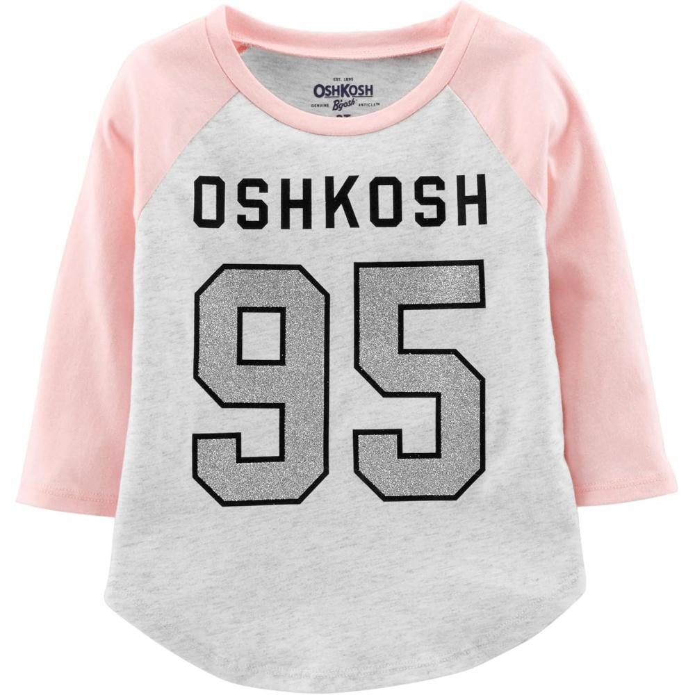 imageOSHKOSH BGOSH Girls Varsity Logo TeeHeather Grey