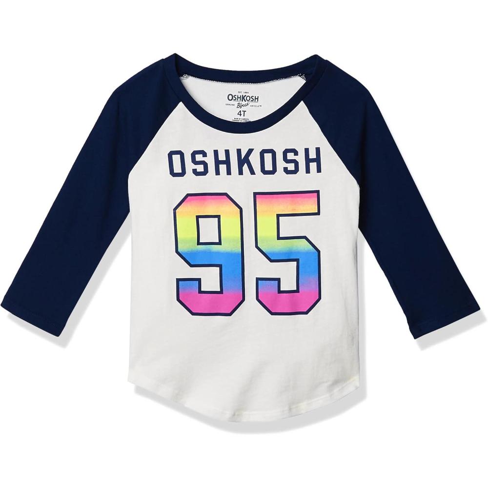 imageOSHKOSH BGOSH Girls Varsity Logo TeeIvoryBlue