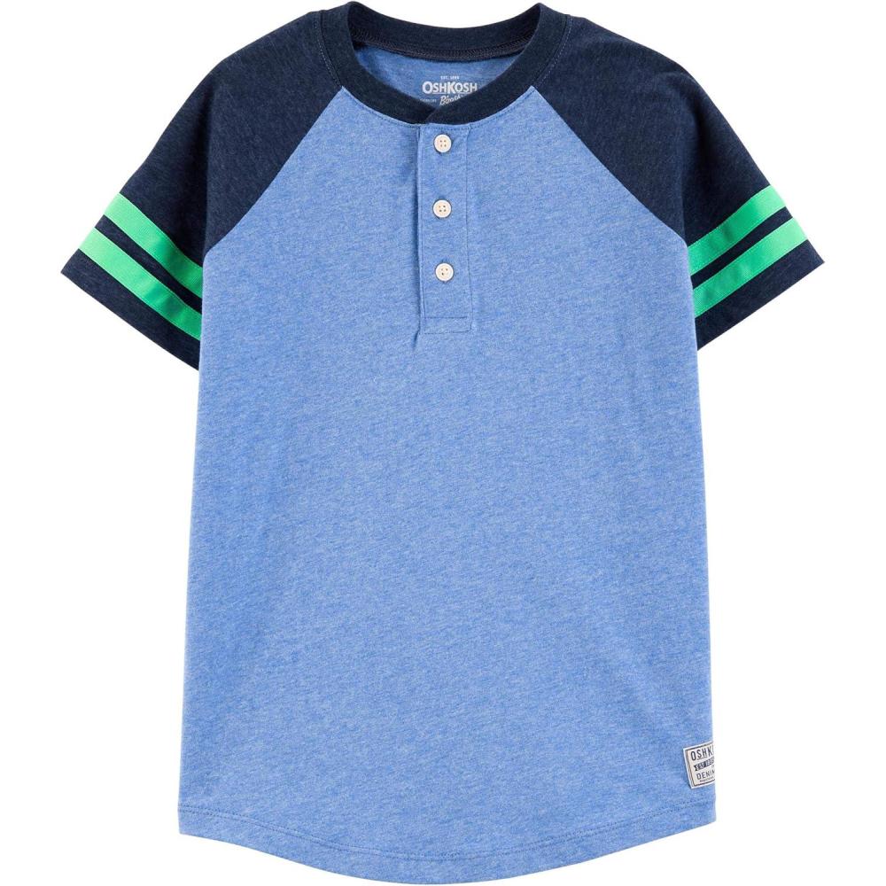 imageOSHKOSH BGOSH boys Shortsleeve Raglan ShirtBlue LapisDeep Navy