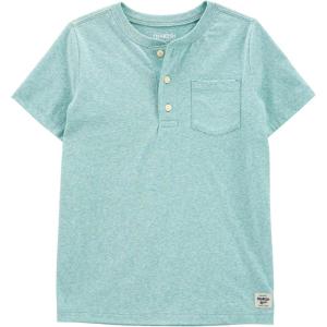 OSHKOSH B’GOSH Boy’s Short Sleeve Henley(Aqua Water)