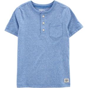 OSHKOSH B’GOSH Boy’s Short Sleeve Henley(Blue Snow)