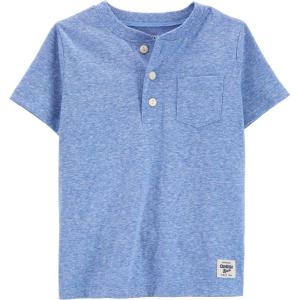 OSHKOSH B’GOSH Boy’s Short Sleeve Henley(Eclipse Blue)