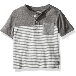 OSHKOSH B’GOSH Boy’s Short Sleeve Henley(Grey Heather)