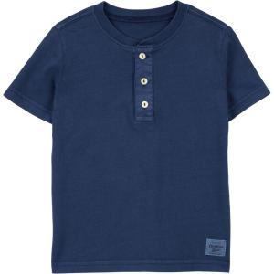 OSHKOSH B’GOSH Boy’s Short Sleeve Henley(Indigo)