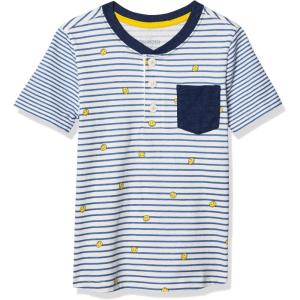 OSHKOSH B’GOSH Boy’s Short Sleeve Henley(Smiley Stripe)