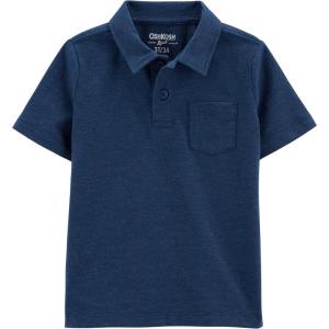 OSHKOSH B’GOSH Boys Short Sleeve Polo(Blue Cadet)