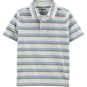 OSHKOSH B’GOSH Boys Short Sleeve Polo(Green/Grey Stripe)