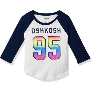 OSHKOSH B’GOSH Girls’ Varsity Logo Tee(Ivory/Blue)