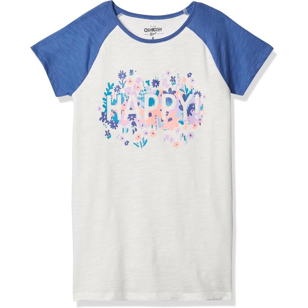 imageOSHKOSH BGOSH Girls ShortSleeve TunicHappy Floral