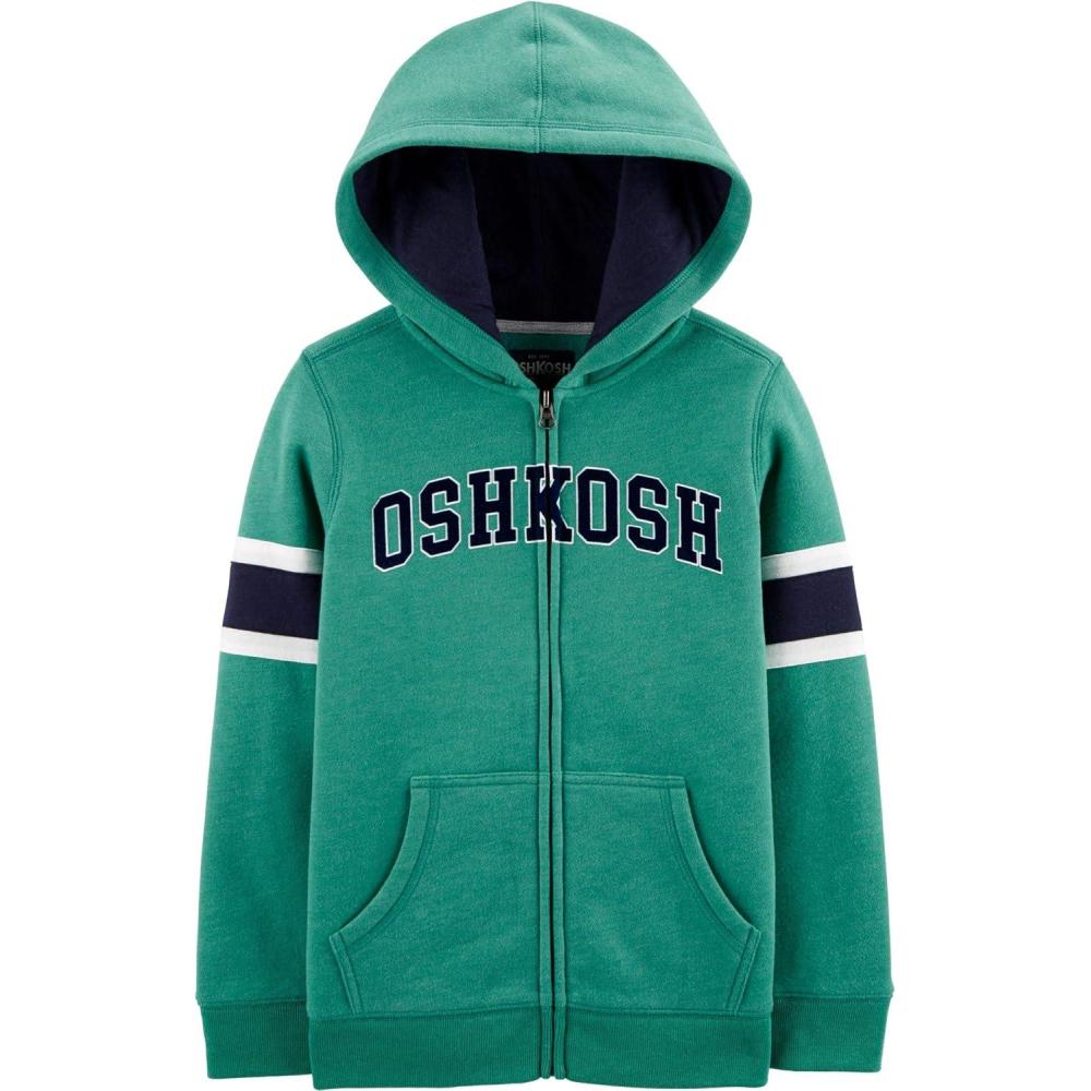imageOshKosh BGosh Boys Full Zip Logo HoodieSchoolhouse GreenNavy
