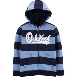 OshKosh B’Gosh Boys’ Full Zip Logo Hoodie(Blue Lapis/Navy Stripe)