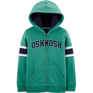 OshKosh B’Gosh Boys’ Full Zip Logo Hoodie(Schoolhouse Green/Navy)