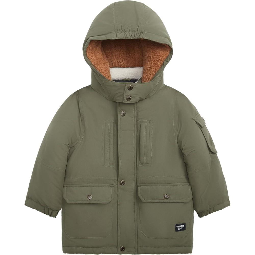 imageOSHKOSH BGOSH Heavyweight Parka Jacket for Boys Winter Coat with HoodOlive Drab