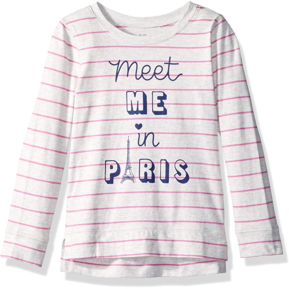 imageOSHKOSH BGOSH Girls Sequin Pullover HoodieGrey Stripe Paris
